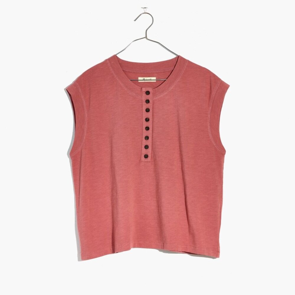 Madewell Rose Sleeveless Henley Tank